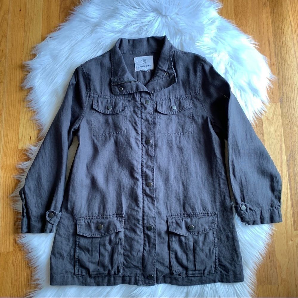 Women’s Artisan NY Gray Linen Jacket Size Small